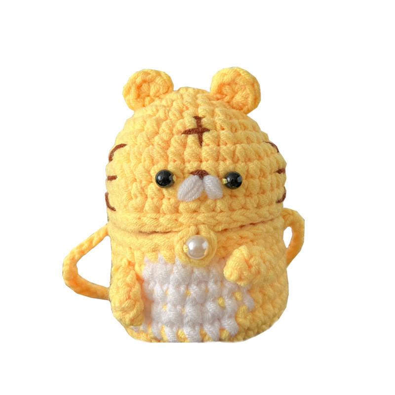 Adorable Yellow Knitted Animal Crossbody Bag For Boys And Girls Perfect For Preschool Use