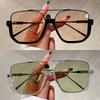2 Pairs Per Set Square Sunglasses Fashion Vintage Double Bridge Casual Sun Glasses Women Stylish Oversized Brand Design Shades