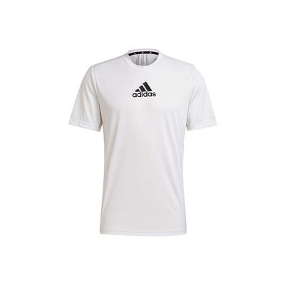 Camiseta Masculina de Treino Esportivo com Estampa de Logotipo, Gola Careca, Manga Curta, Tops Branca GM2135