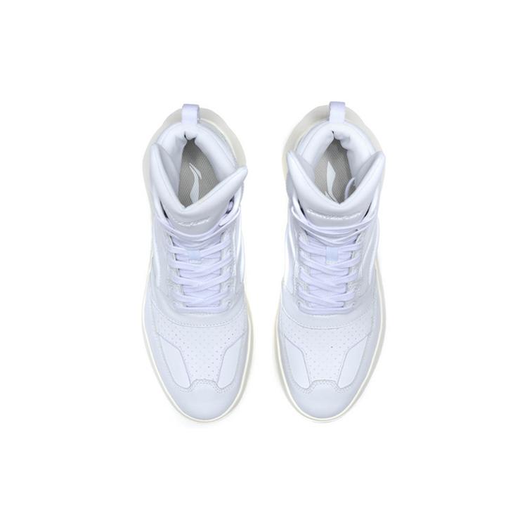 New LiNing CF Gold Age 2000 Cushioned Slip Resistant Rebound Mid Top Sports Casual Shoes Women's White AGCQ194-1