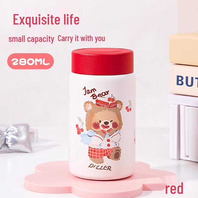 Dilebell 280ML Cherry Bear Mini Thermos Cup