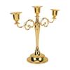 Metal Candle Holder 3 Arms High Gloss Retro Exquisite Candlestick Holder for Dining Tables Wedding Decoration