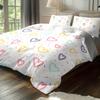 Colored Heart Shape Pattern 3D Printed Bedding Set Simple Style Duvet Cover Set Soft Comfortable Home Polyester Quilt Cover Set