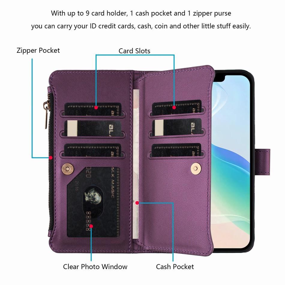Zipper Pocket Case For Samsung Galaxy A11 A12 A13 A14 A15 A16 A20 A20E A21 A21S A22 A22S A23 A24 5G Wallet Phone Bags Flip Cover
