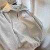 Women's Retro Turn-Down Collar Zipper Hoodie - Spring/Autumn Loose Lazy Style Pullover Top