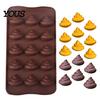 Silicone Molds for Cake Toppers Funny Poop Chocolate Mold, 15 Cavity Baking Tray, Non-stick Heat DIY Fondant Decorating Tools Resistant Dessert