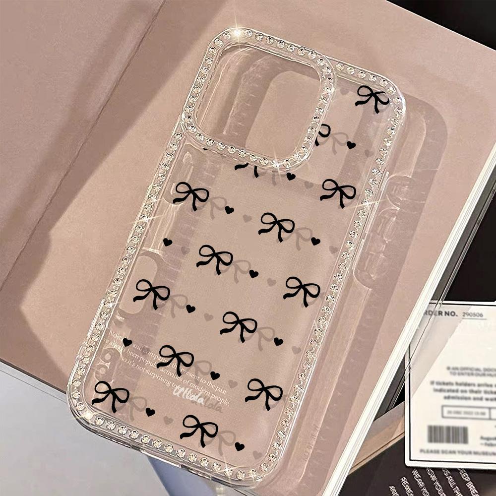 Bracelet Chain Phone Case For iPhone 17 16 15 13 14 for 17Air 17 12 14 16 Pro 17 14 16 Pro Max Sparking Diamond Cute Pattern Hard Cover With Lanyard
