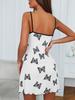 Summer Butterfly Print Spaghetti Strap Mini Dress - Trendy & Sexy Nightgown