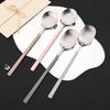 2/8Pcs Silver Dinnerware Set Western Stainless Steel Cutlery Dinner Spoon Sushi Chopsticks Flatware Party Kitchen Tableware