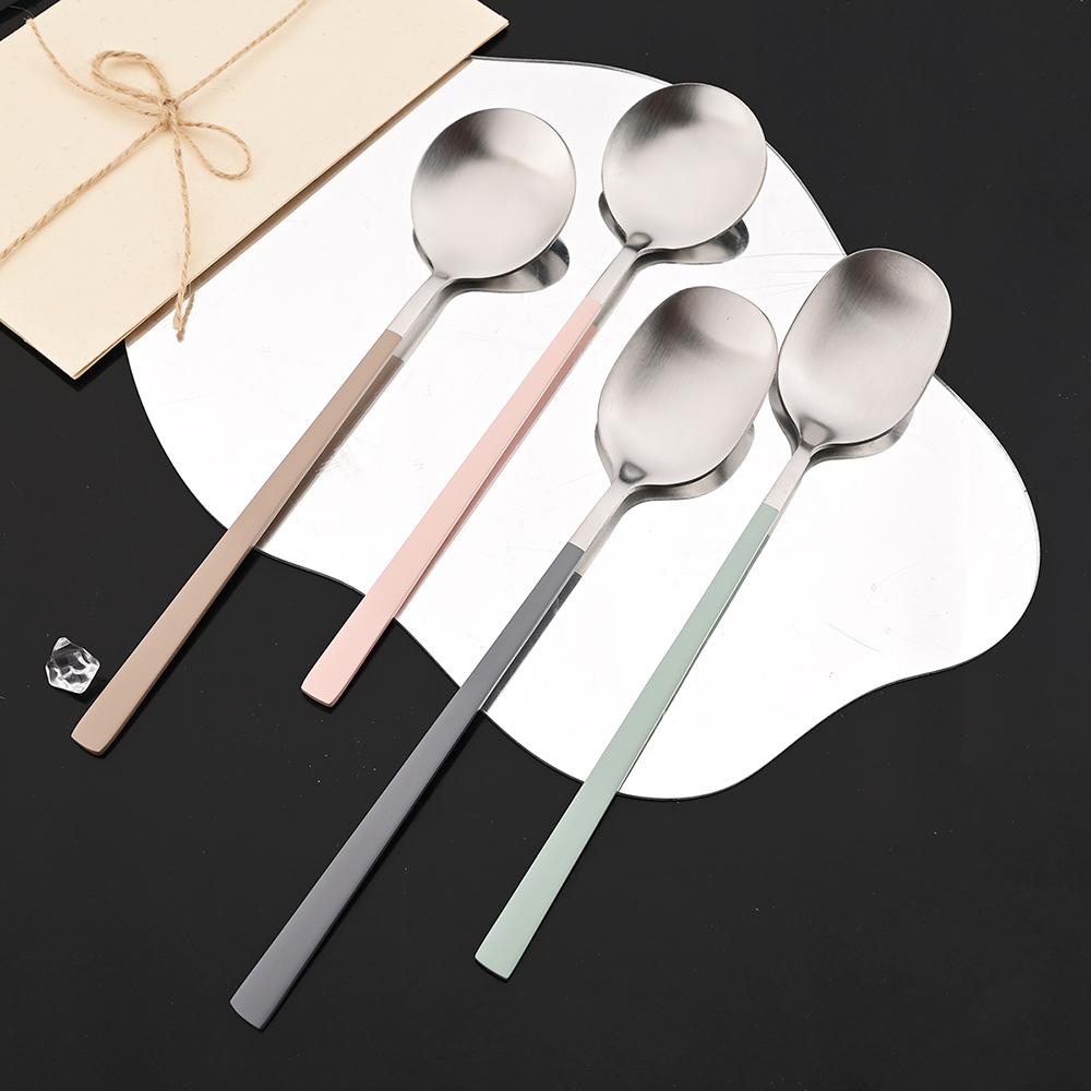 2/8Pcs Silver Dinnerware Set Western Stainless Steel Cutlery Dinner Spoon Sushi Chopsticks Flatware Party Kitchen Tableware