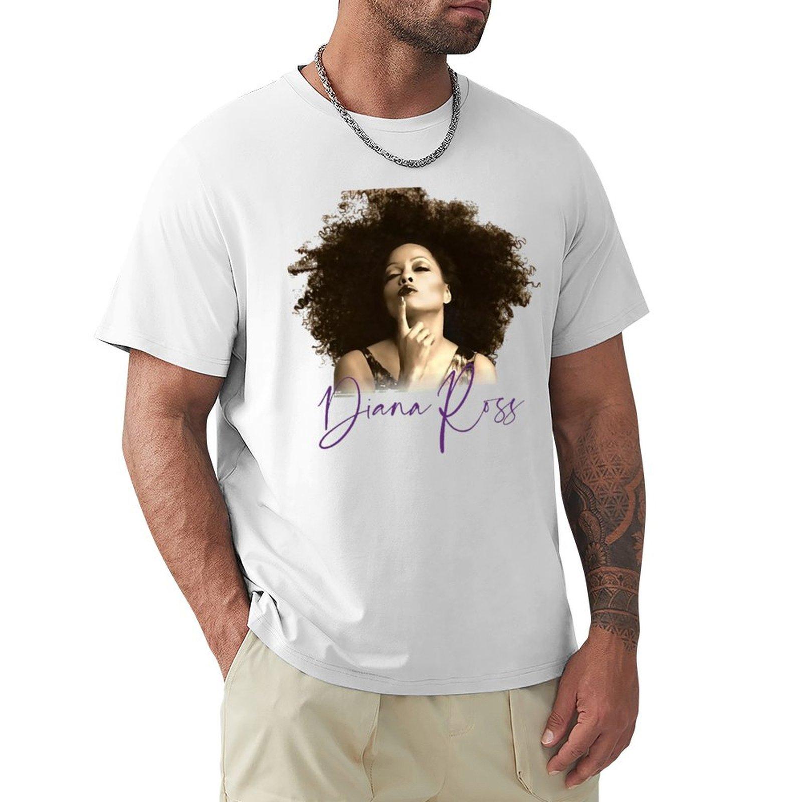 Best Diana Ross Tshirt Basic Solid Color Short Sleeve Cotton Top S