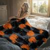 Cat Pumpkin Mix Flannel Blanket Warm Soft Halloween Christmas Decorative Couch Warm Cozy All-Season Gift