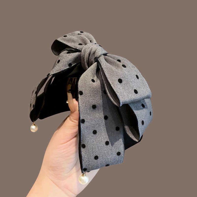 1pc Sweet bow, hair clip, half tied hair clip, exquisite clip, Korean East Gate temperament, polka dot, ponytail clip, female
