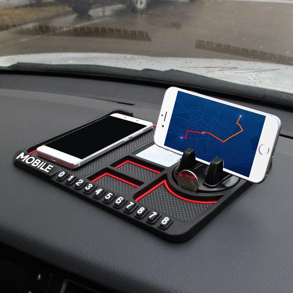 Auto Silikon Anti-Rutsch-Matte Auto Telefon Halter Klebrige Anti Rutsch Armaturenbrett Telefon Halterung Parkplatz Nummer Karte Matte Zubehör Auto Gadgets
