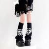 Y2K Black & White Wide-Leg Slouch Socks: Millennium Hot Girl Autumn/Winter Calf Flare Warmers