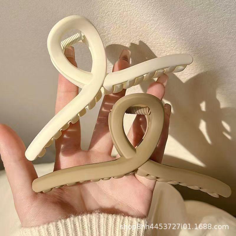 Large Acrylic Hair Claw Clip With Ribbon Women Thick Styling Accessory Lightweight Elegant Updo Holder