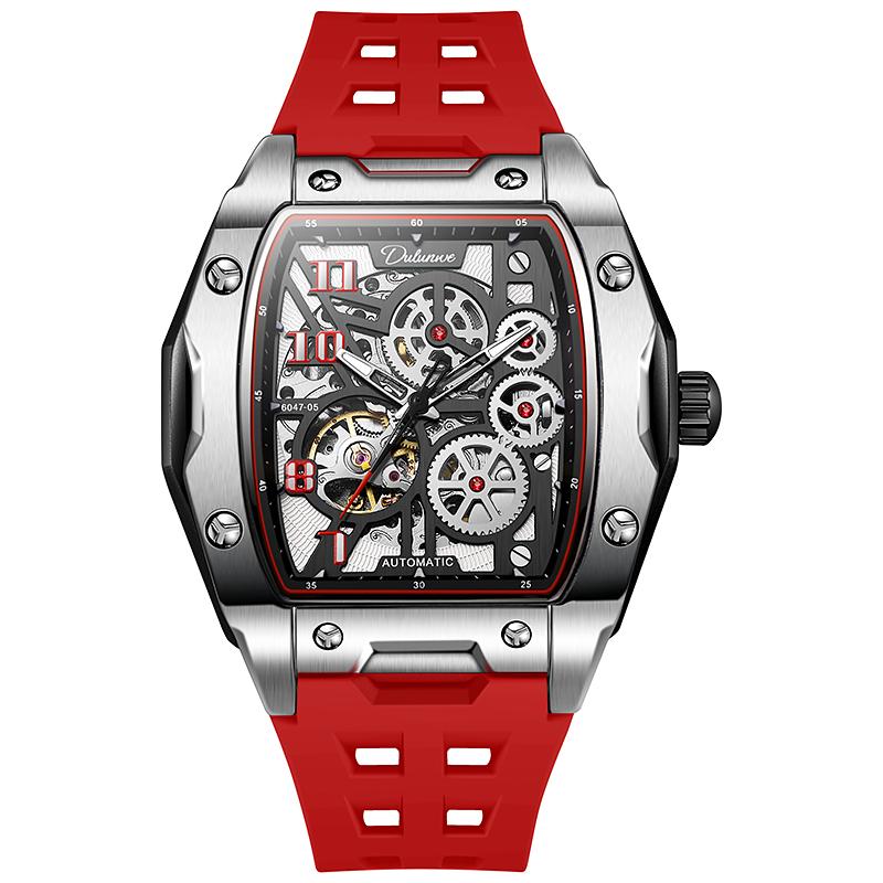 Top Luxury Luminous Skeleton Tourbillon Mechanical Sports Watch Men's Waterproof Automatic Wristwatch Steel Case Relogio