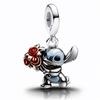 New 925 Silver Cute Lovely Stitch Lilo Pendant Bead The Princess Charm Fit Bracelet DIY Women's Jewelry Gift