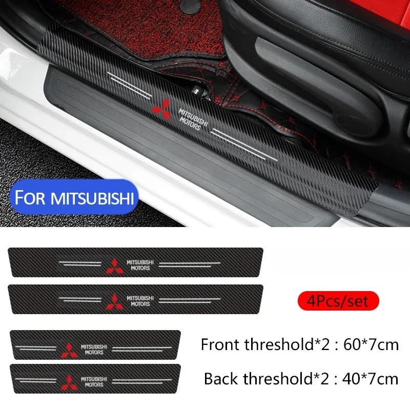 Carbon Fiber Car Threshold Protective Sticker Door Sill Decal for Mitsubishi Outlander L200 ASX Lancer 9 10 Mirage Pajero Mirage