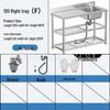 Stainless Steel Kitchen Sink with Integrated Washing Basin and Stand - Large, Thickened Single Bowl