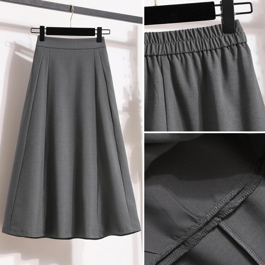 Women Summer Plus Size High Waist Skirts Vintage Elastic Pleated Elegant Long Skirts 5XL