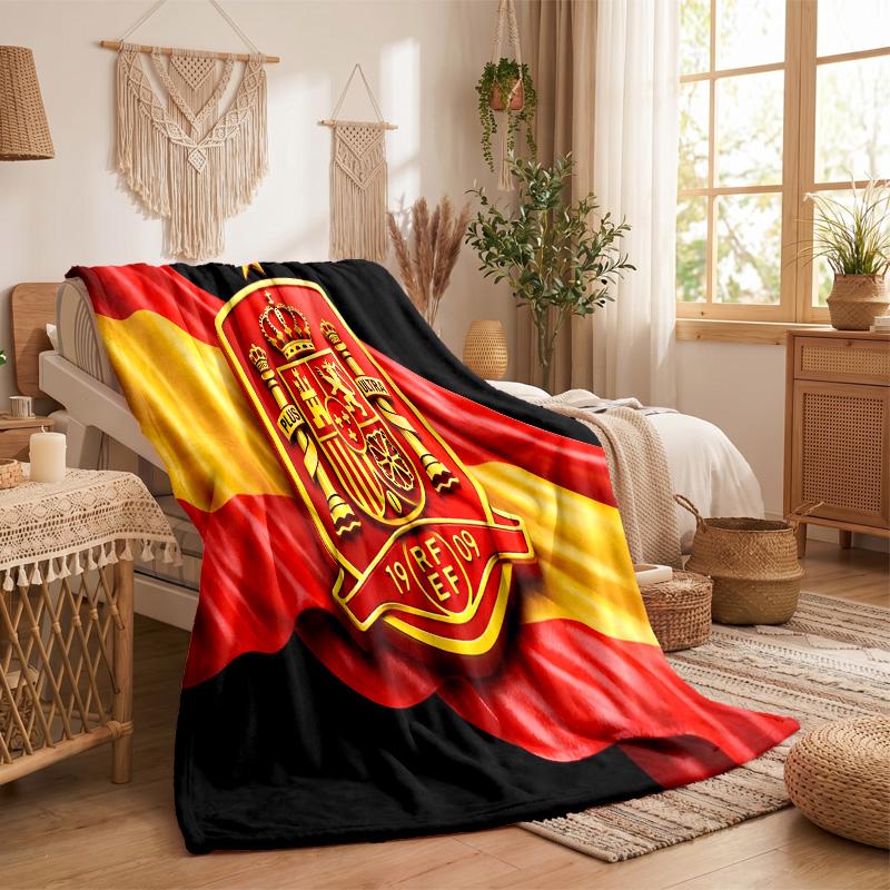 Spain National Football Team Print Flannel Blanket Soft Warm Sofa Bed Throw Blanket For Home Office Bedroom