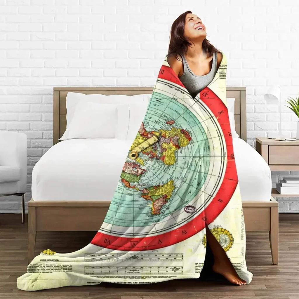 Měkká odolná deka Camping Gleason 1892 Plochá deka Earth Map Throw Deka Přírodní flanel Přehoz na postel Ložnice Grafický povlak na rozkládací pohovku