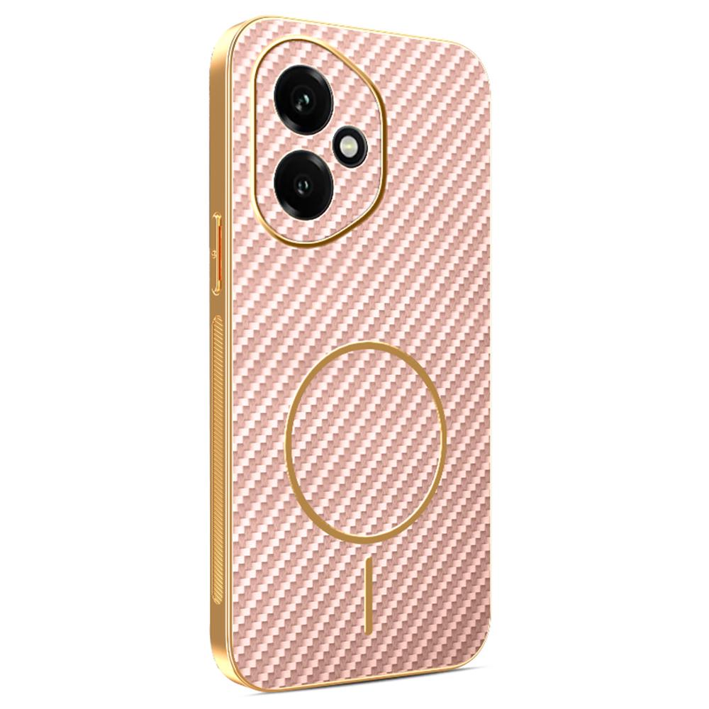 Pro Honor 400 5G (Globální) Pouzdro na telefon Texturovaný elektroplátovaný TPU zadní kryt s karbonovým vláknem