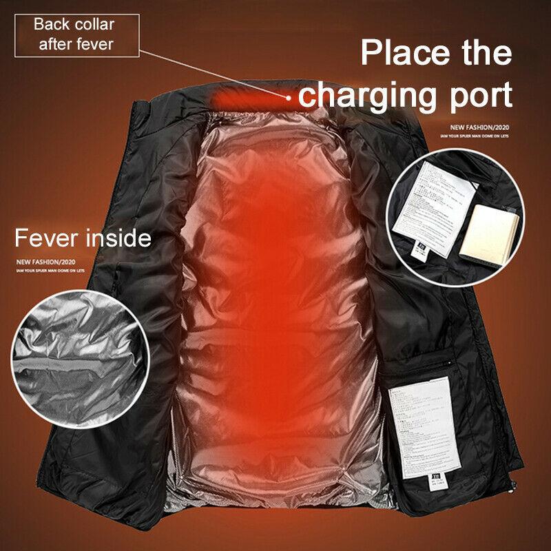 Heated Vest Warm Body Electric USB Men Women Heating Coat Jacket