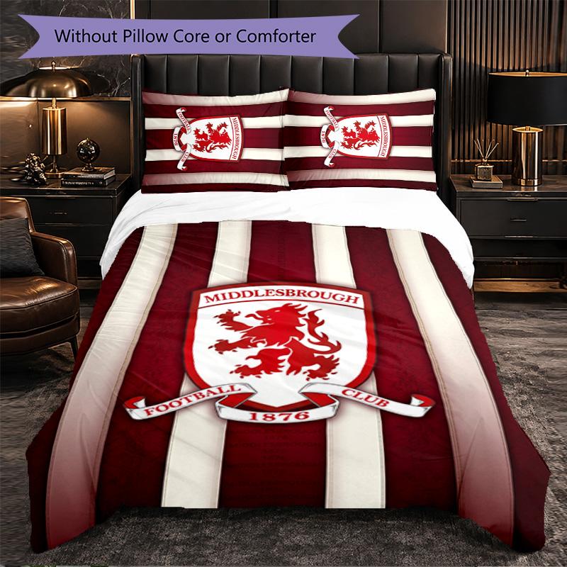 Biancheria da letto a tema Middlesbrough Set 3 pezzi Copripiumino Biancheria da letto decorativa per camera da letto di adolescenti Decorazione per la casa