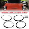 51137300631 For Mini For Cooper F55 F56 F57 2014-2021 Auto Gloss Black/Silver Plated Headlight Ring Bezel Trim Surround Cover srfg1