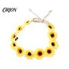 Daisy Flower Crown Headband Daisy/Sunflower Wreath for Women Girls, Adjustable Floral Boho Beach Vacation Wedding Photography, Festival Hair