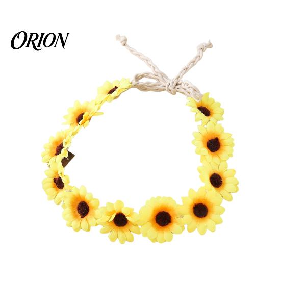 Daisy Flower Crown Headband Daisy/Sunflower Wreath for Women Girls, Adjustable Floral Boho Beach Vacation Wedding Photography, Festival Hair