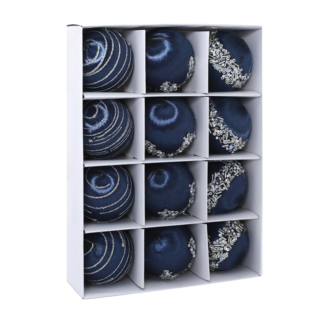 6cm 12pcs Painted Colored Sticky Christmas Ball Set Boxed Christmas Decorations Christmas Tree Ornaments