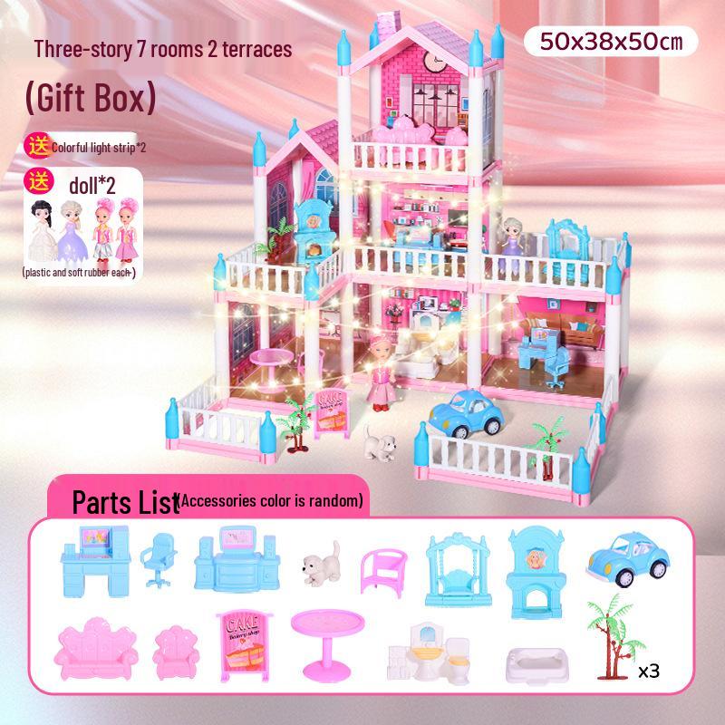 DIY Princess Dollhouse - Children's Pretend Play Castle Villa Set