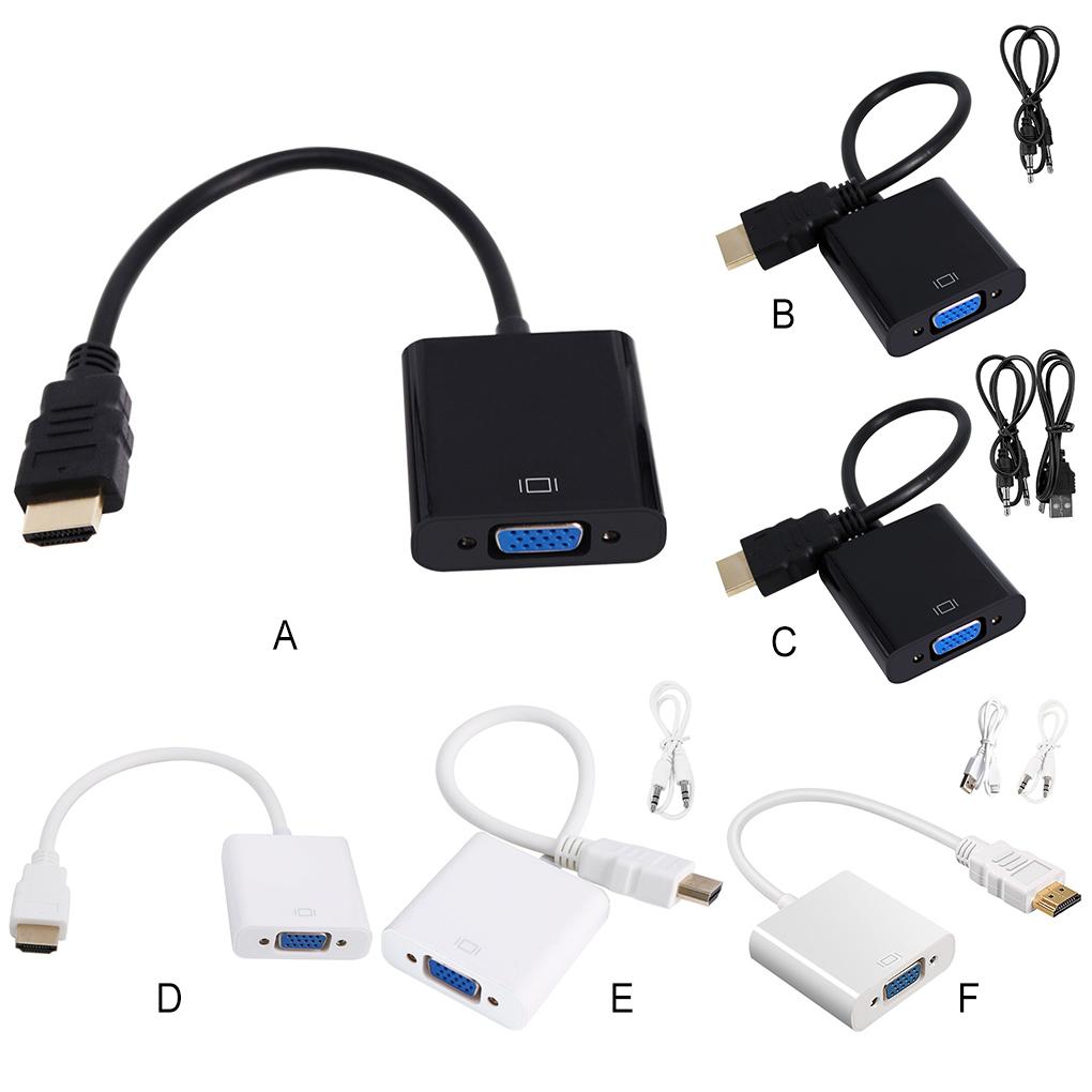 HDMI-Compatible to VGA Adapter PC Laptop Game Console Video Male-to-Female Cord Converter Multimedia Player School