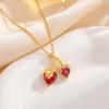 Cherry Fruit Necklace - A Simple and Versatile Summer Accessory for Women, Featuring A Lockbone Chain with A Charming Cherry Fruit Design.