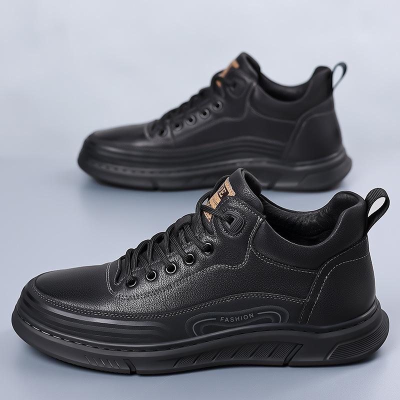 Zapatos de cuero genuino para hombre, zapatos casuales de marca de lujo, zapatillas con cordones para hombre, tenis italianos transpirables, zapatos deportivos, zapatos de skate