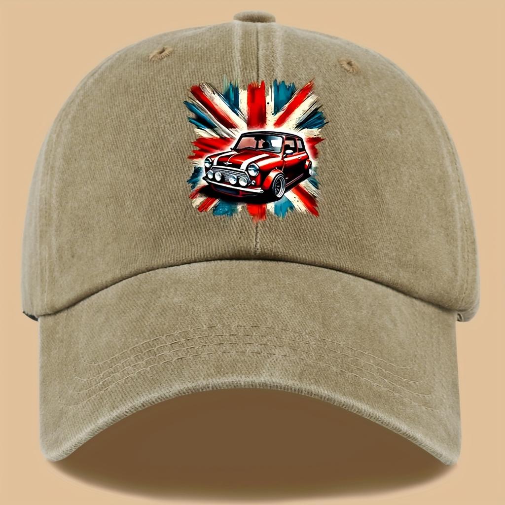 1pc Vintage CarThemed Baseball Cap  Breathable Adjustable Fit for All Sizes Ideal for Sun Protection