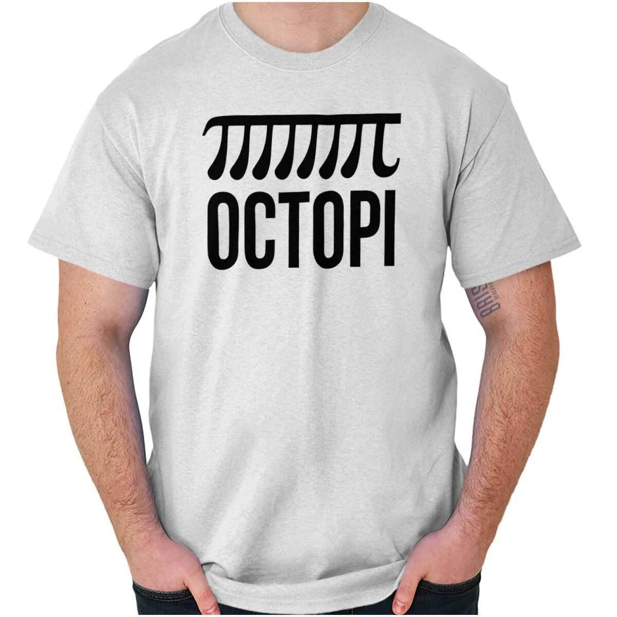 Octopi Pi Day Funny Math Nerd Pun Gift Joke Womens or Mens Crewneck T Shirt Tee XXL