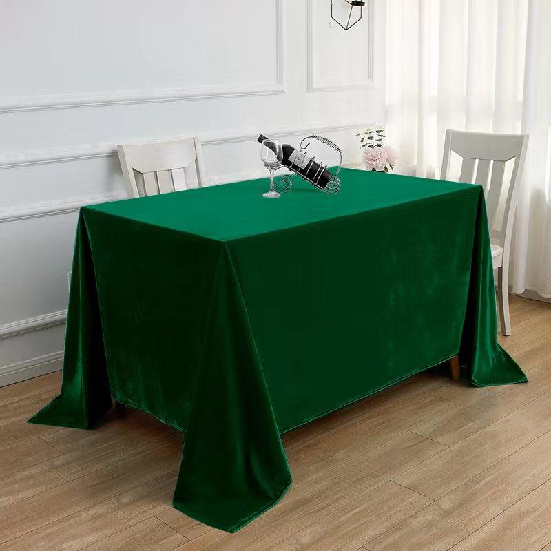 High-End Conference Tablecloth Office Rectangular Tablecloth Dark Green Dutch Flannel Event Sign-In Table Cover Velvet Table Cover