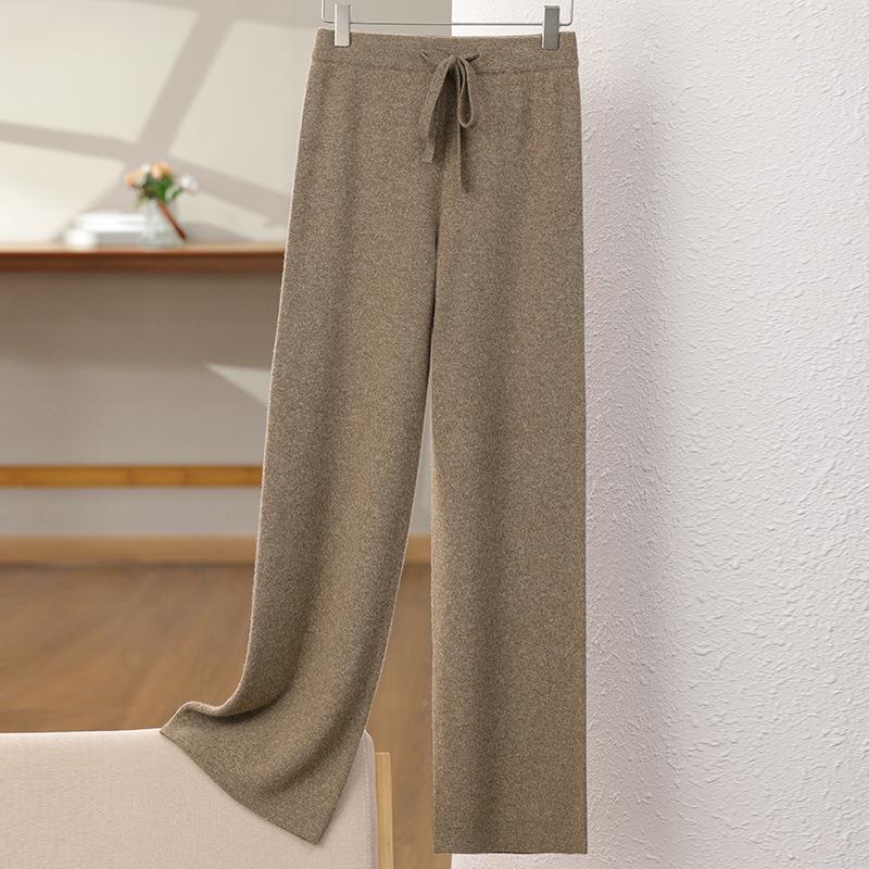 

Women s High Waist Elastic Wool Pants - Wide Leg, Slimming, Casual, Autumn/Winter Draped Style S [Height 150-155CM]