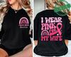 I Wear Pink for Breast Cancer Print Women TShirt Pink Ribbon Support Squad Shirt for Women Fashion Casual Clothes Summer Tshirt