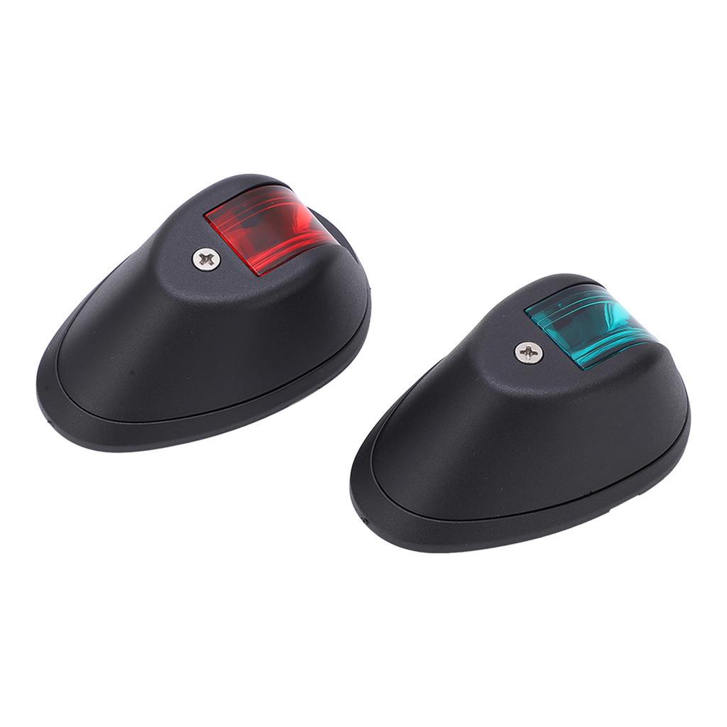 1Pair Yacht Signal Light 3W Boat Navigation Lights Marine Bow Lamps Red Green Light for Sailing DC12V‑24VBlack