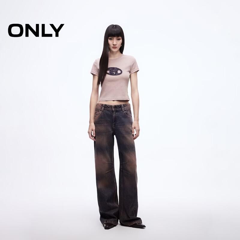 ONLY Women's Slim Fit Round Neck Cropped T-Shirt