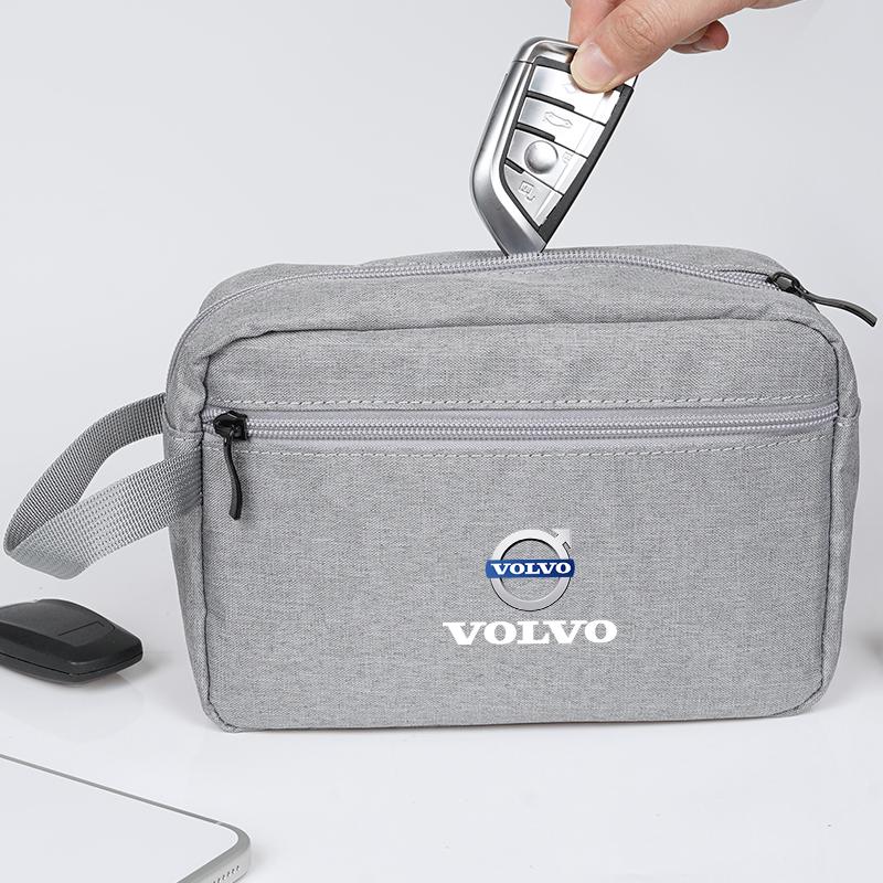 Portable Car Travel Storage Bag Keys Earphone Card Pouch Organizer For Volvo Rdesign V60 V40 XC60 XC90 S60 C30 V50 S80 XC40 V90