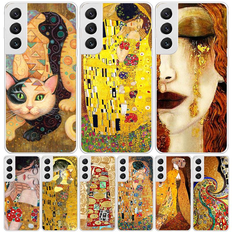 Kiss by Gustav Klimt Desig For Samsung Galaxy S25 S24 S23 S21 S22 Ultra Phone Case S10 Plus S20 FE + Housing Shell Coque Cover