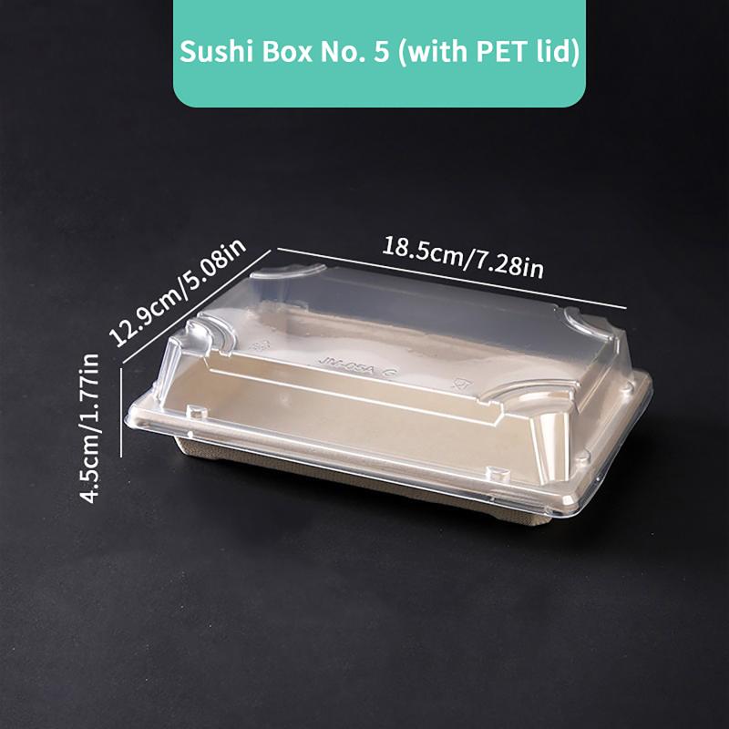 Disposable Sushi Box Home Takeaway Packaging Box Environmentally Friendly And Biodegradable Rectangular Sushi Plate Meal Box