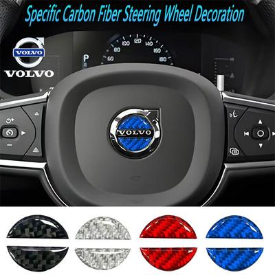Carbon Fiber Car Steering Wheel Stickers Accessories For Xc60 Xc90 V40 V60 S60 V50 V90 S80 C40 XC40 V70 XC70 C30 C70 EX90