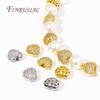 Shiny Inlaid Zircon Heart Spacer Beads 18K Gold Plated Separators For Bead High Quality DIY Jewelry Accessories Bracelets Beads